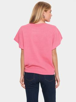 Saint Tropez Mila Short Sleeve Jumper - view 2, Fruit Dove Melange