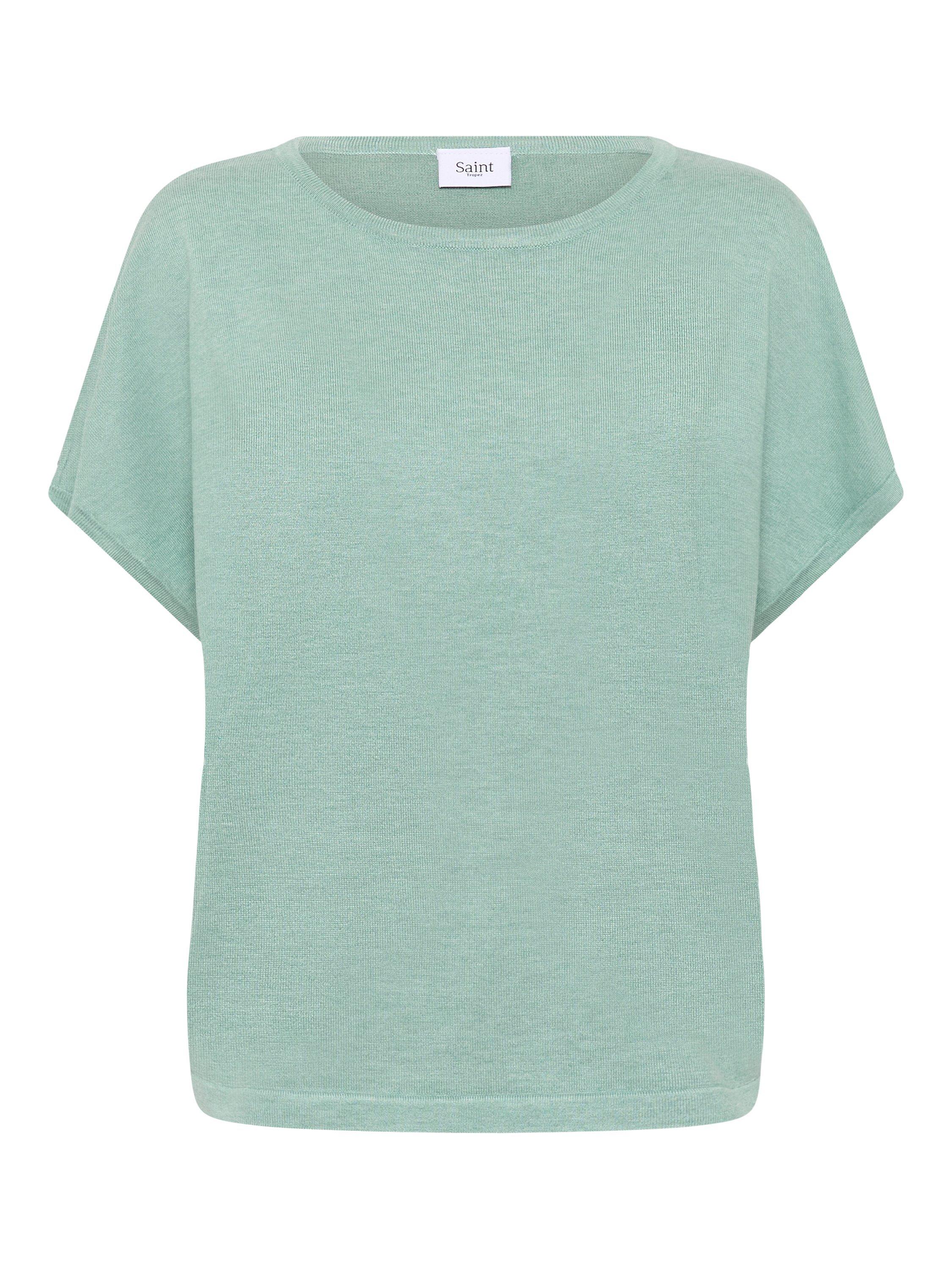 Product image 5 of 6, which shows Saint Tropez Mila Short Sleeve Jumper, Blue Surf Melange, XS