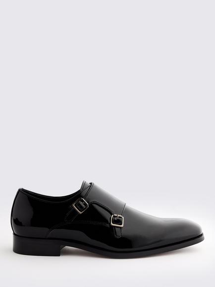 Moss John White's Double Monk Shoes, Black, Black