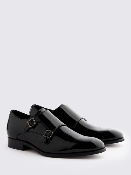 Moss John White's Double Monk Shoes, Black - view 2, Black