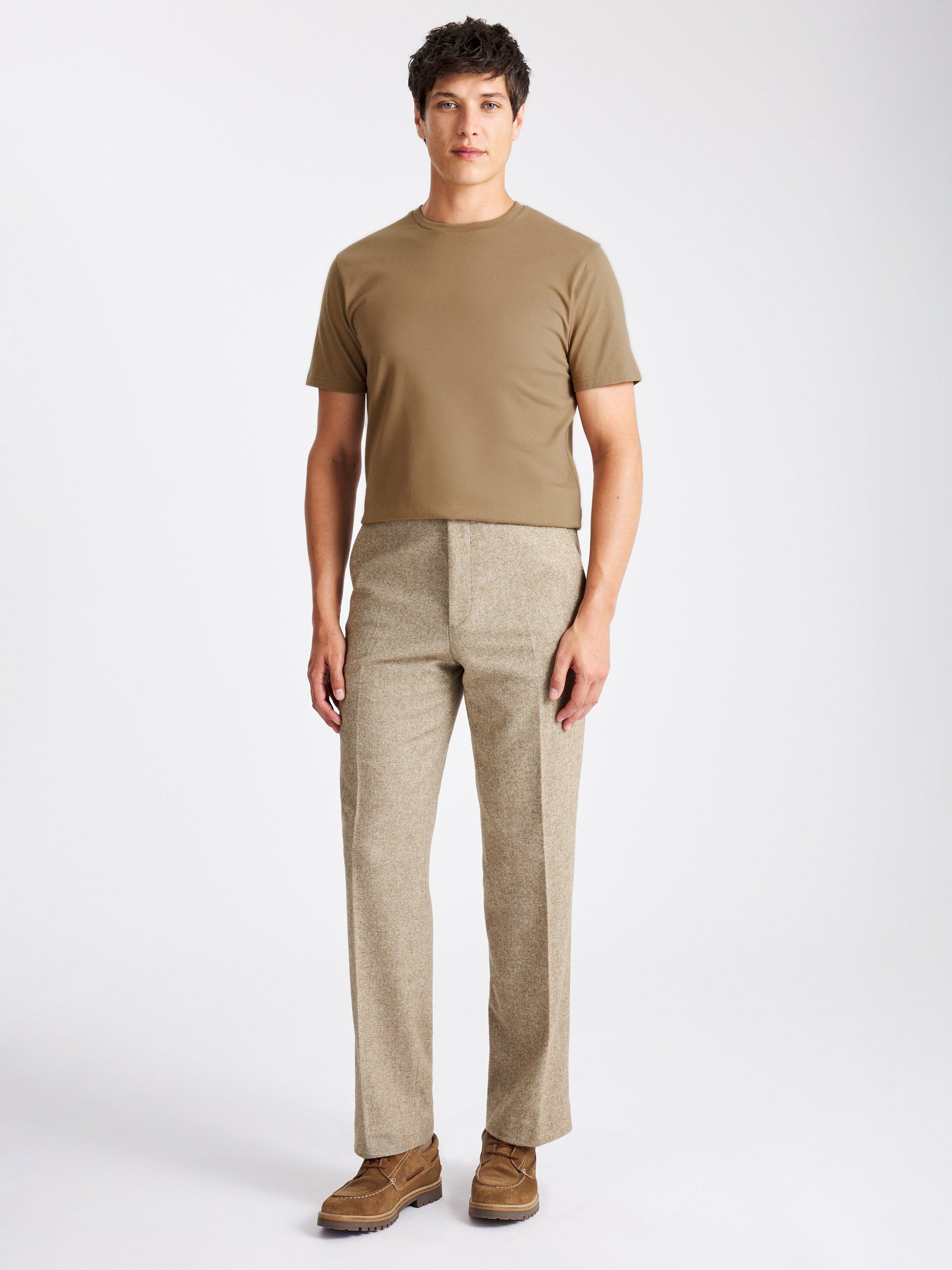 Product image 2 of 4, which shows Moss Cotton Regular Fit Short Sleeve Crew Neck T-Shirt, Beige, S