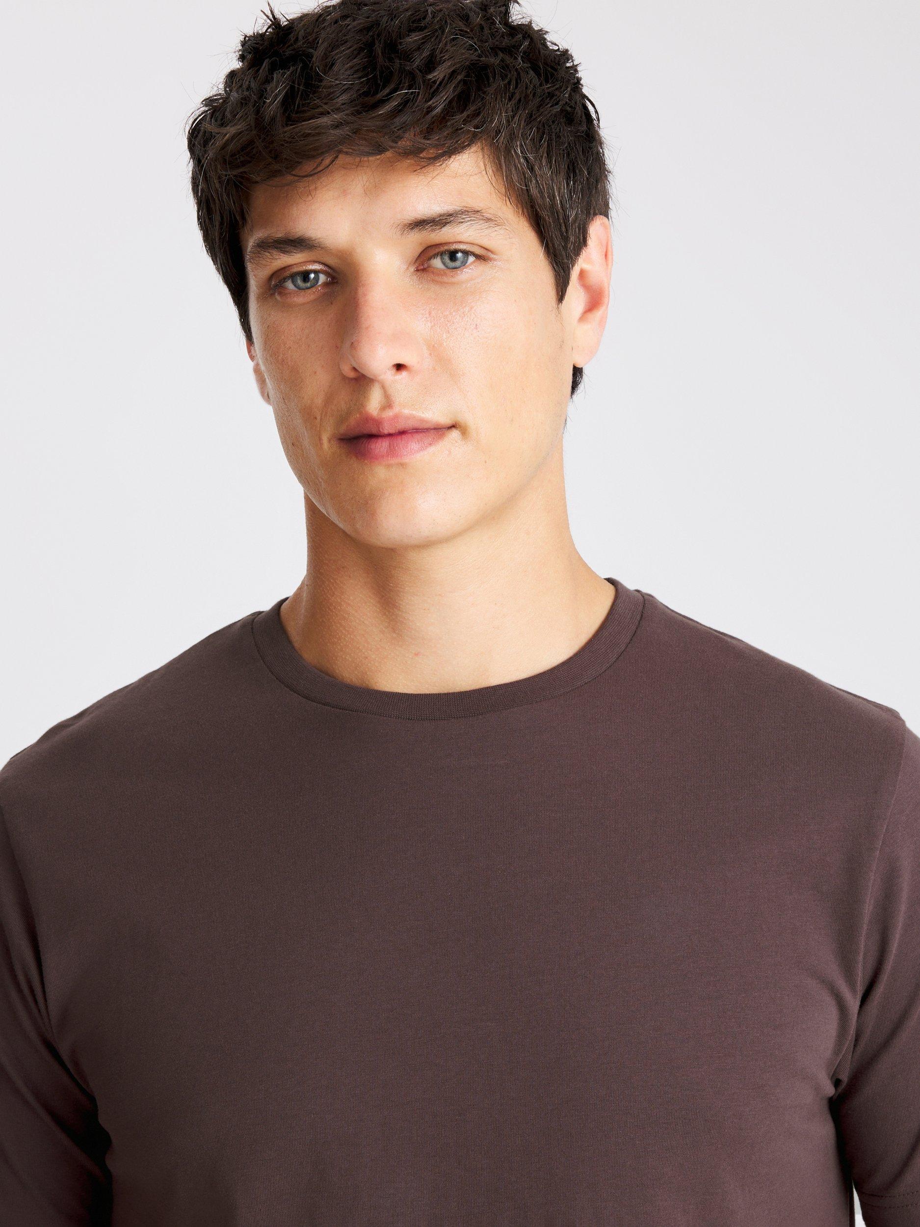Product image 3 of 4, which shows Moss Cotton Regular Fit Short Sleeve Crew Neck T-Shirt, Purple, S