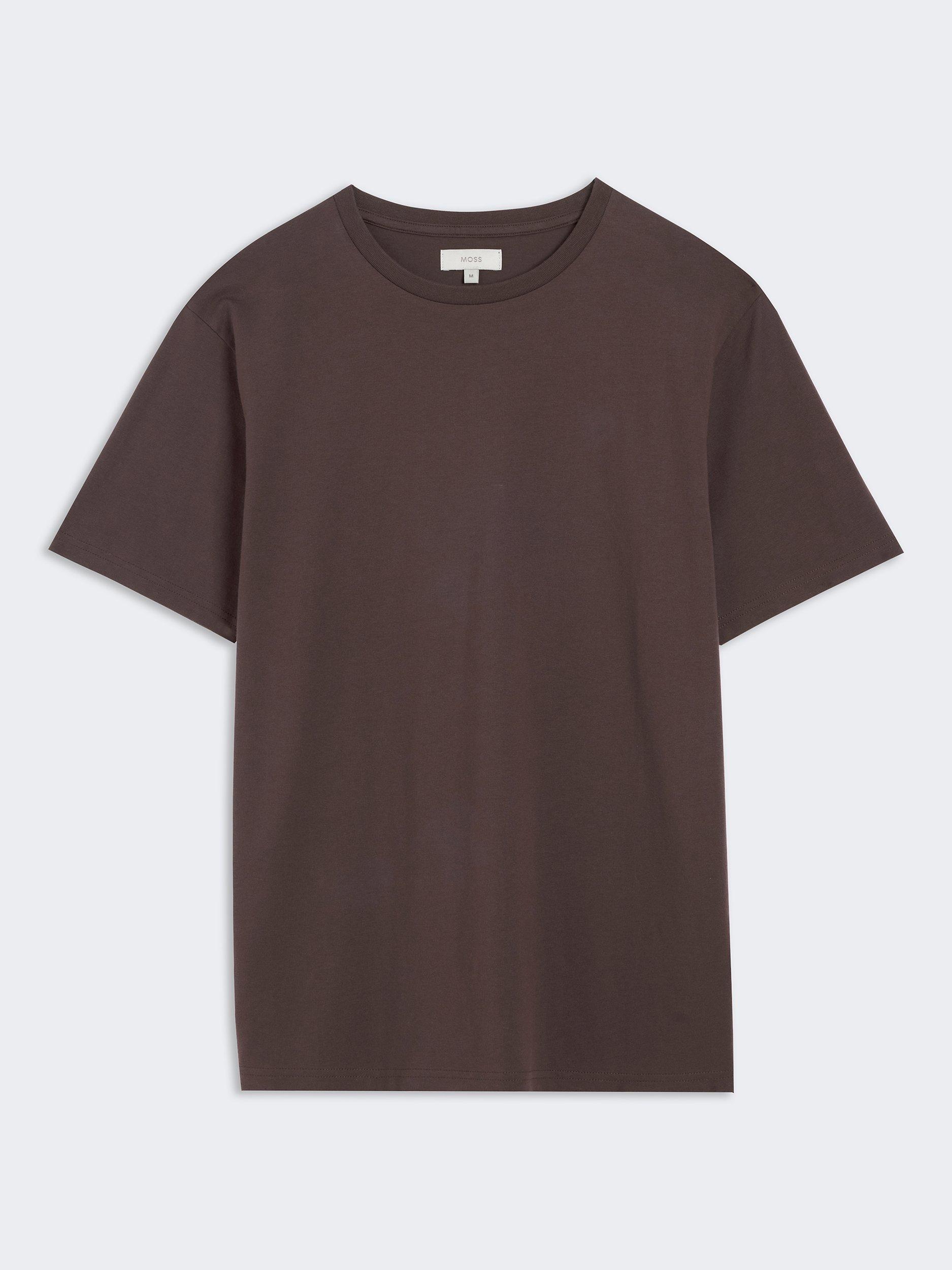 Product image 4 of 4, which shows Moss Cotton Regular Fit Short Sleeve Crew Neck T-Shirt, Purple, S