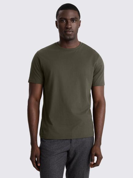 Moss Cotton Crew Neck T-Shirt, Khaki