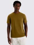 Moss Cotton Regular Fit Short Sleeve Crew Neck T-Shirt, Olive