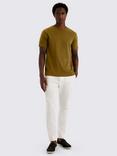 Moss Cotton Regular Fit Short Sleeve Crew Neck T-Shirt, Olive