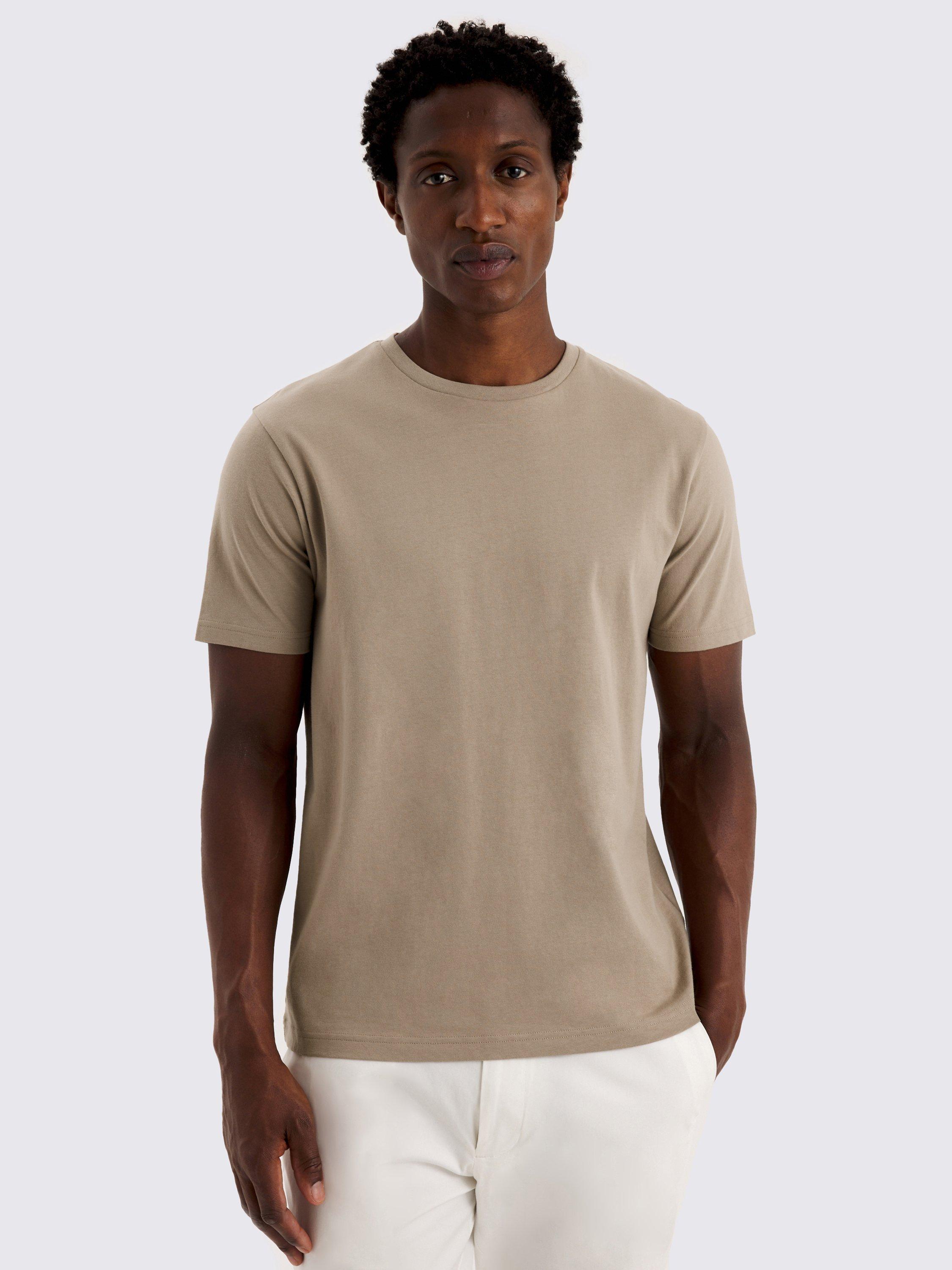 Product image 1 of 4, which shows Moss Cotton Regular Fit Short Sleeve T-Shirt, Blue, Beige, S