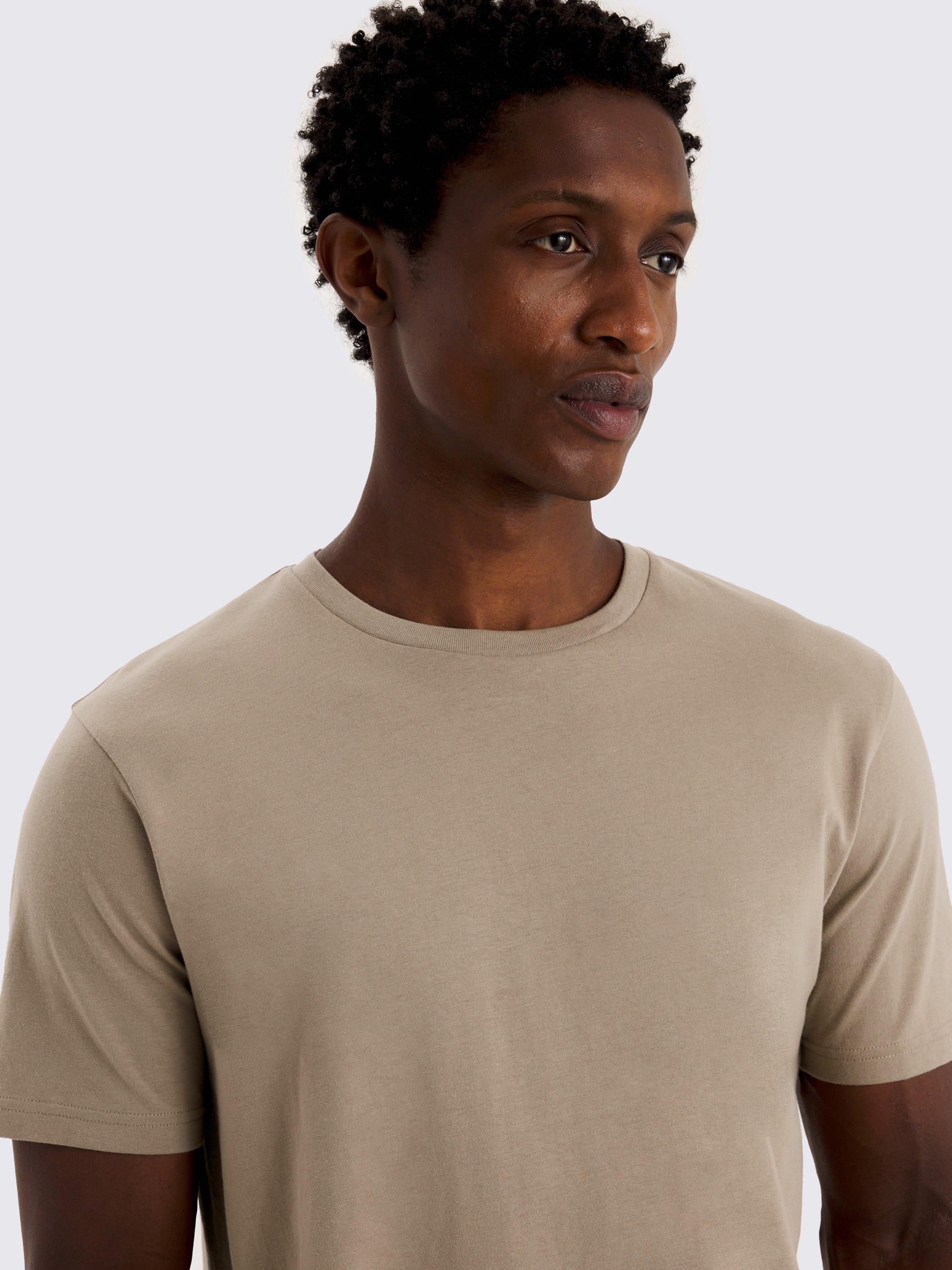 Product image 3 of 4, which shows Moss Cotton Regular Fit Short Sleeve T-Shirt, Blue, Beige, S
