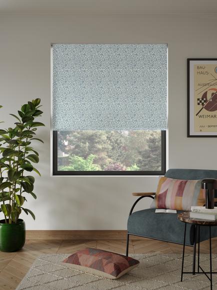 John Lewis Amara Blackout Roman Blind, Ice Blue, Ice Blue