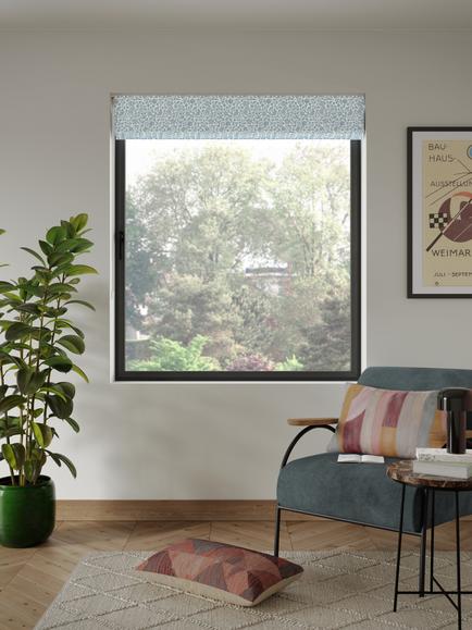 John Lewis Amara Blackout Roman Blind, Ice Blue - view 2, Ice Blue