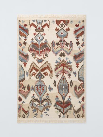 John Lewis Farah Ikat Wool Rich Rug, Natural/Multi, Natural/Multi