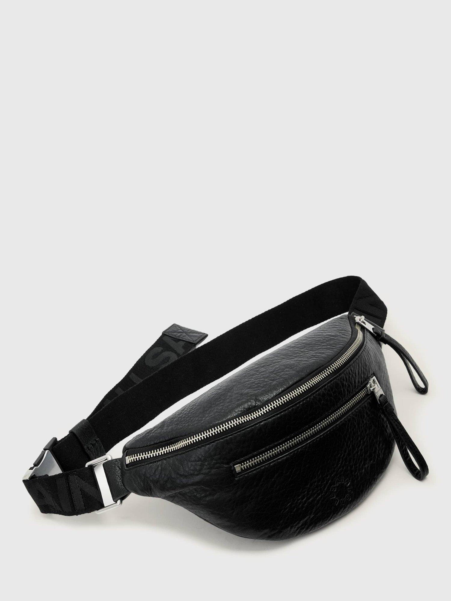 Product image 3 of 5, which shows AllSaints Itoko Leather Bumbag, Black, One Size