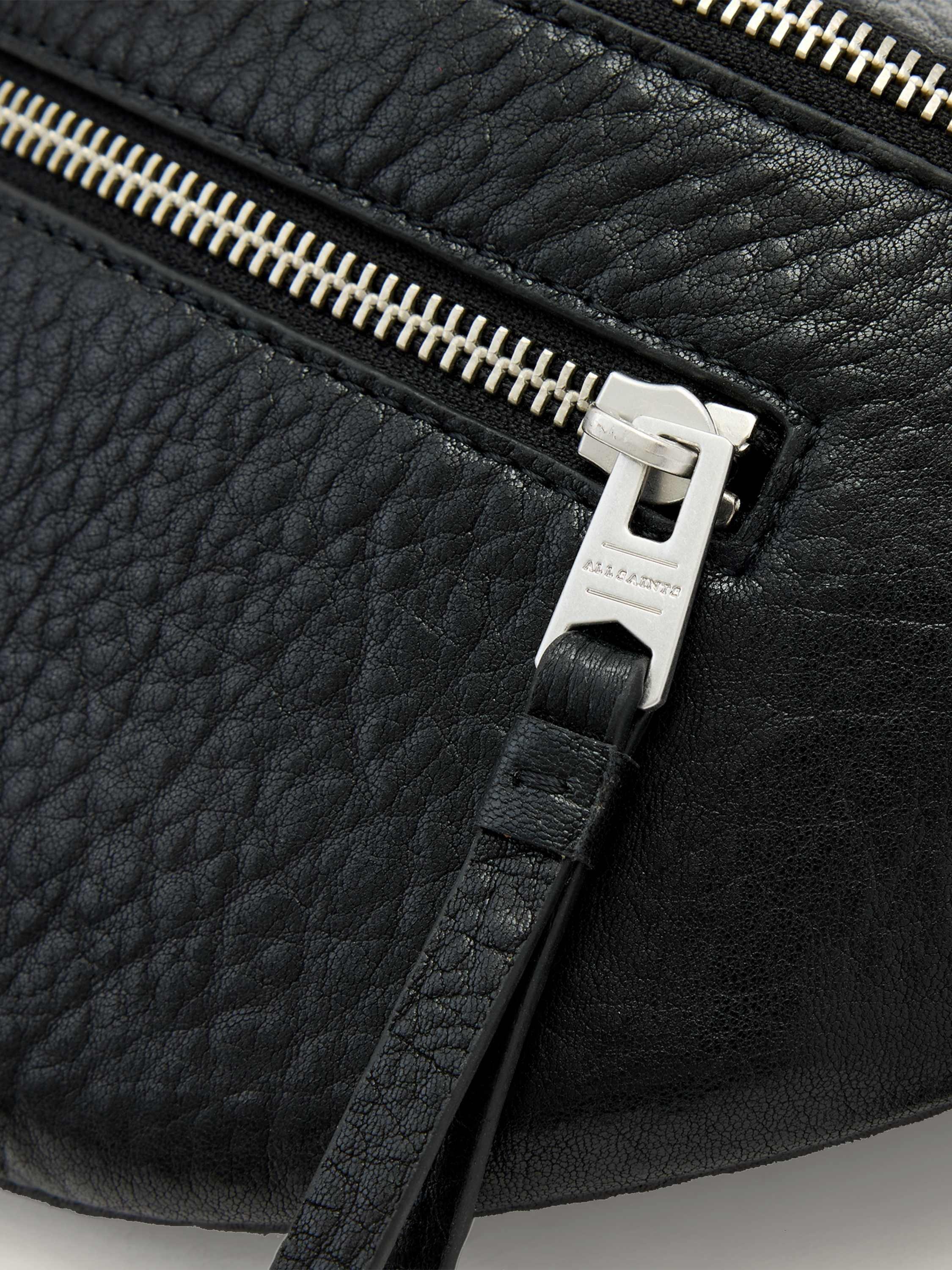 Product image 4 of 5, which shows AllSaints Itoko Leather Bumbag, Black, One Size