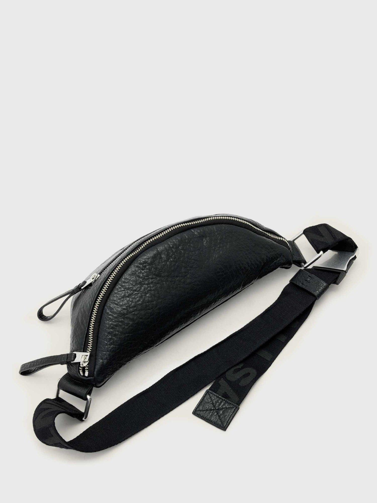 Product image 5 of 5, which shows AllSaints Itoko Leather Bumbag, Black, One Size