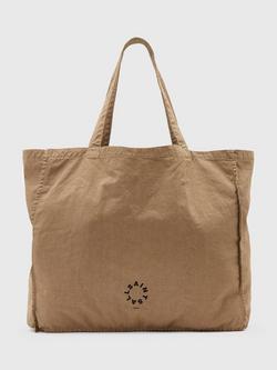 AllSaints Large Haven Cotton Tote Bag, Pine Bark Brown