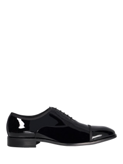 Dune London Shuffle Wide Fit Patent Leather Oxford Shoes, Black