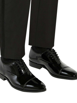 Dune London Shuffle Wide Fit Patent Leather Oxford Shoes - view 2, Black
