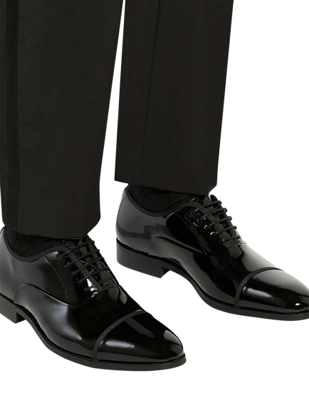 Dune London Shuffle Wide Fit Patent Leather Oxford Shoes - view 2, Black