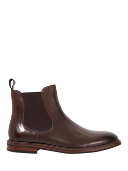 Dune London Maisen Wide Fit Leather Chelsea Boots, Brown, Brown