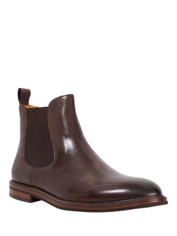 Dune London Maisen Wide Fit Leather Chelsea Boots, Brown - view 2, Brown