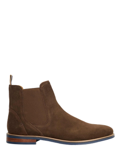 Dune London McKinley Wide Fit Suede Chelsea Boots, Brown, Brown