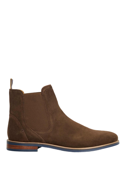 Dune London McKinley Wide Fit Suede Chelsea Boots, Brown, Brown
