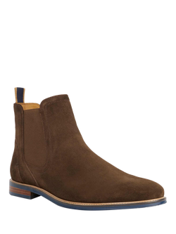 Dune London McKinley Wide Fit Suede Chelsea Boots, Brown - view 2, Brown