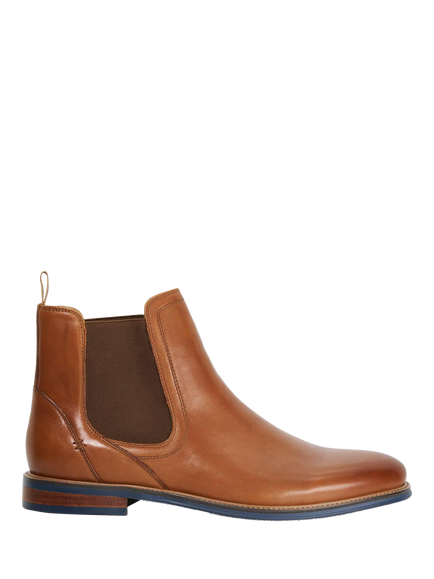 Dune London McKinley Wide Fit Leather Chelsea Boots, Tan