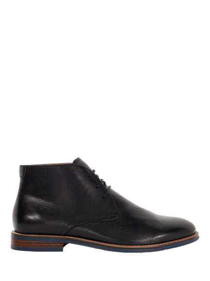 Dune London Millers Wide Fit Leather Chukka Boots, Black