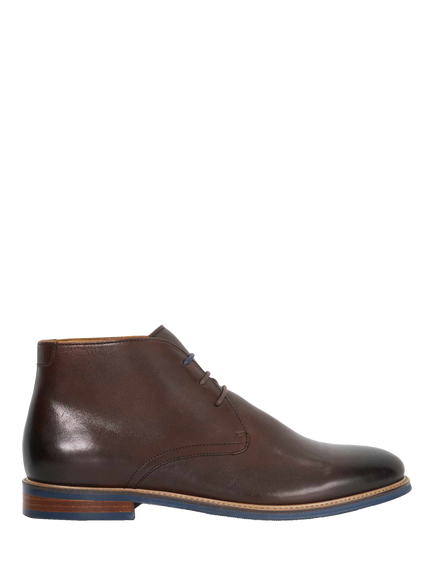 Dune London Millers Wide Fit Leather Chukka Boots, Burgundy