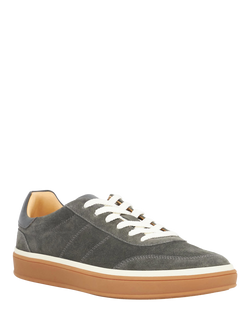 Dune London Tony Wide Fit Suede Trainers, Grey - view 2, Grey