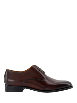Dune London Salisbury Wide Fit Premium Leather Sole Derby Shoes, Dark Brown