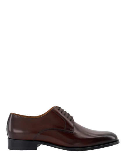 Dune London Salisbury Wide Fit Premium Leather Sole Derby Shoes, Dark Brown