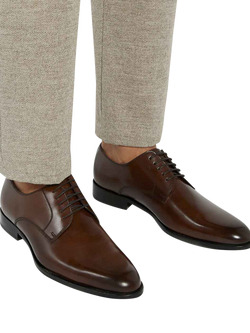 Dune London Salisbury Wide Fit Premium Leather Sole Derby Shoes - view 2, Dark Brown