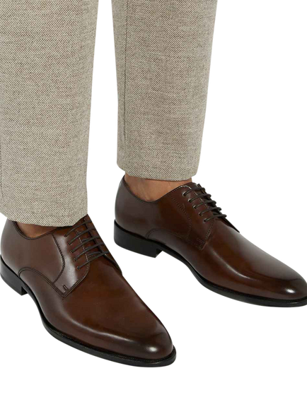 Dune London Salisbury Wide Fit Premium Leather Sole Derby Shoes - view 2, Dark Brown