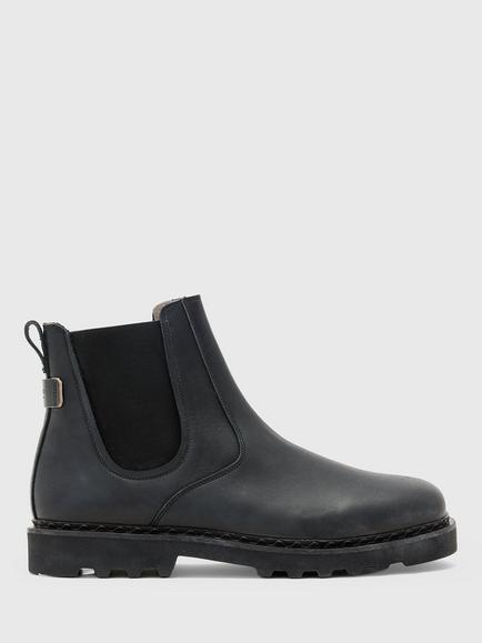 AllSaints Skiff Leather Chelsea Boots, Black, Black