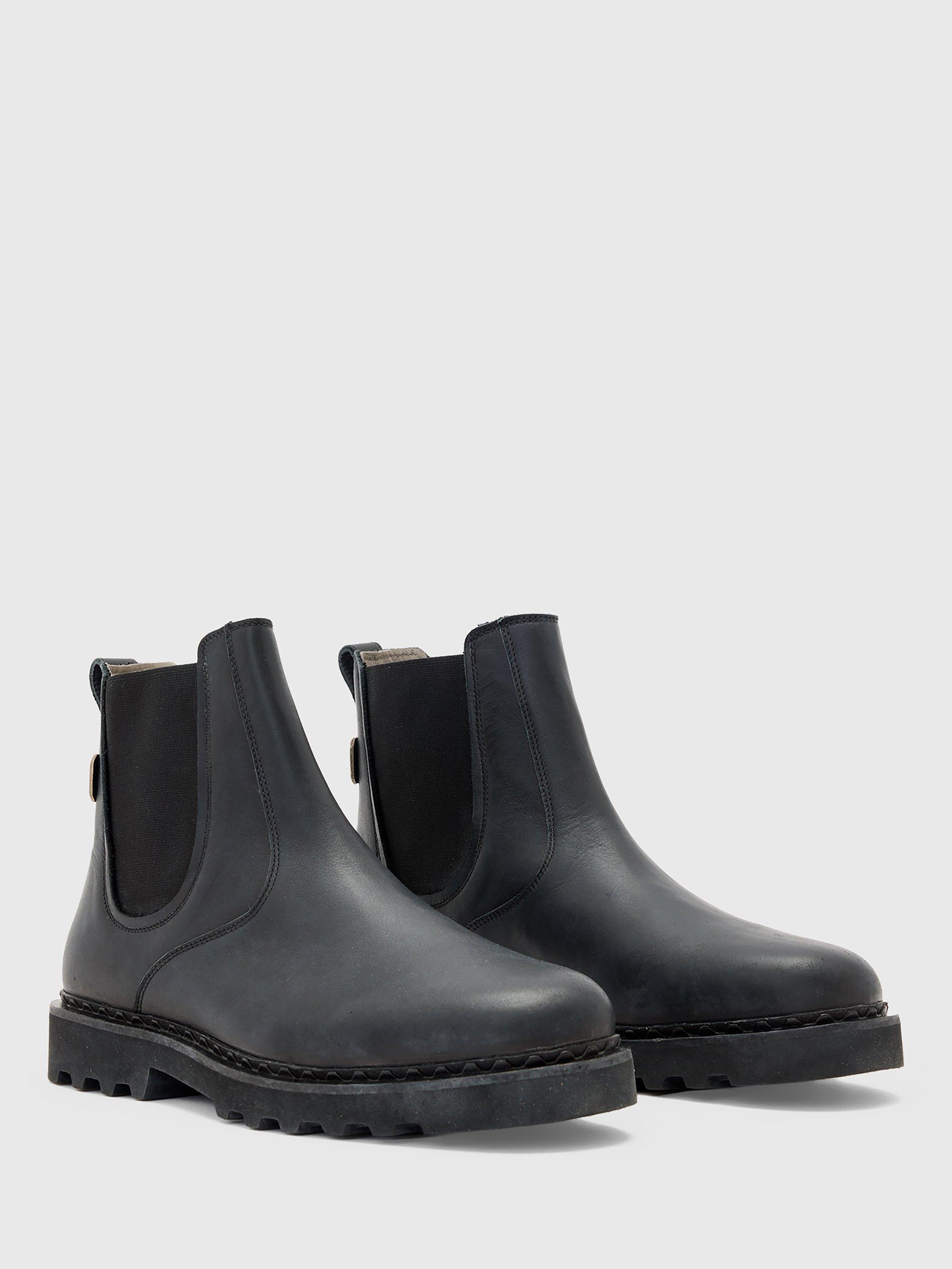 Product image 4 of 6, which shows AllSaints Skiff Leather Chelsea Boots, Black, EU44