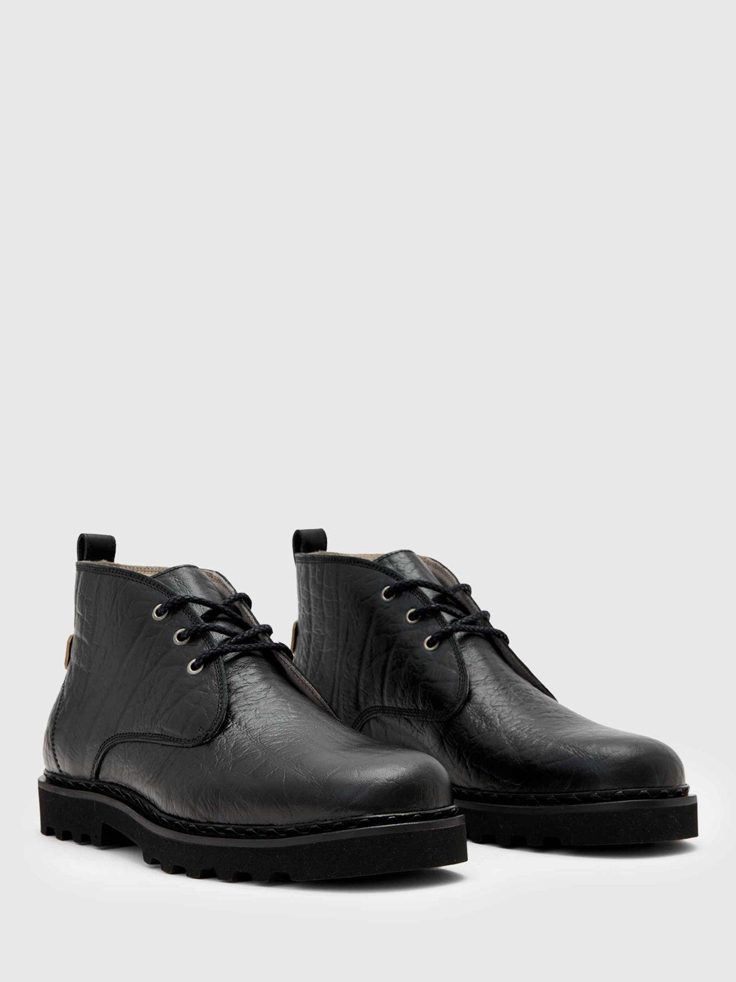 Product image 2 of 5, which shows AllSaints Skiff Mid Leather Ankle Boots, Black, 9