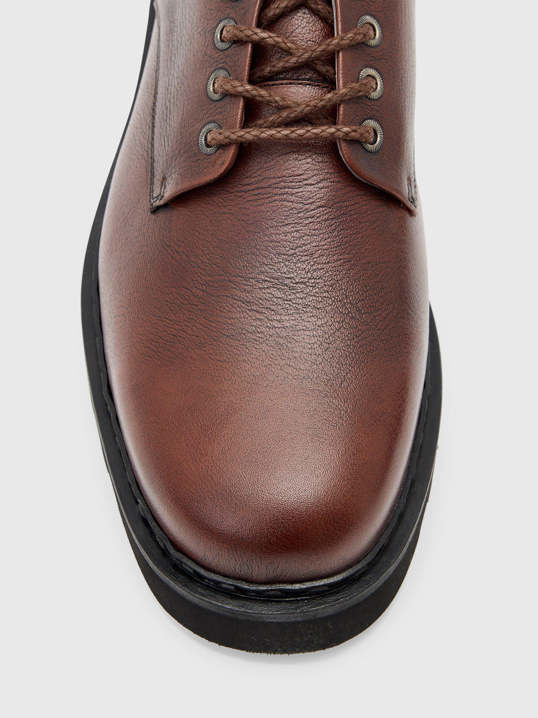 Product image 2 of 5, which shows AllSaints Skiff Leather Derby Shoes, Chestnut Brown, EU43