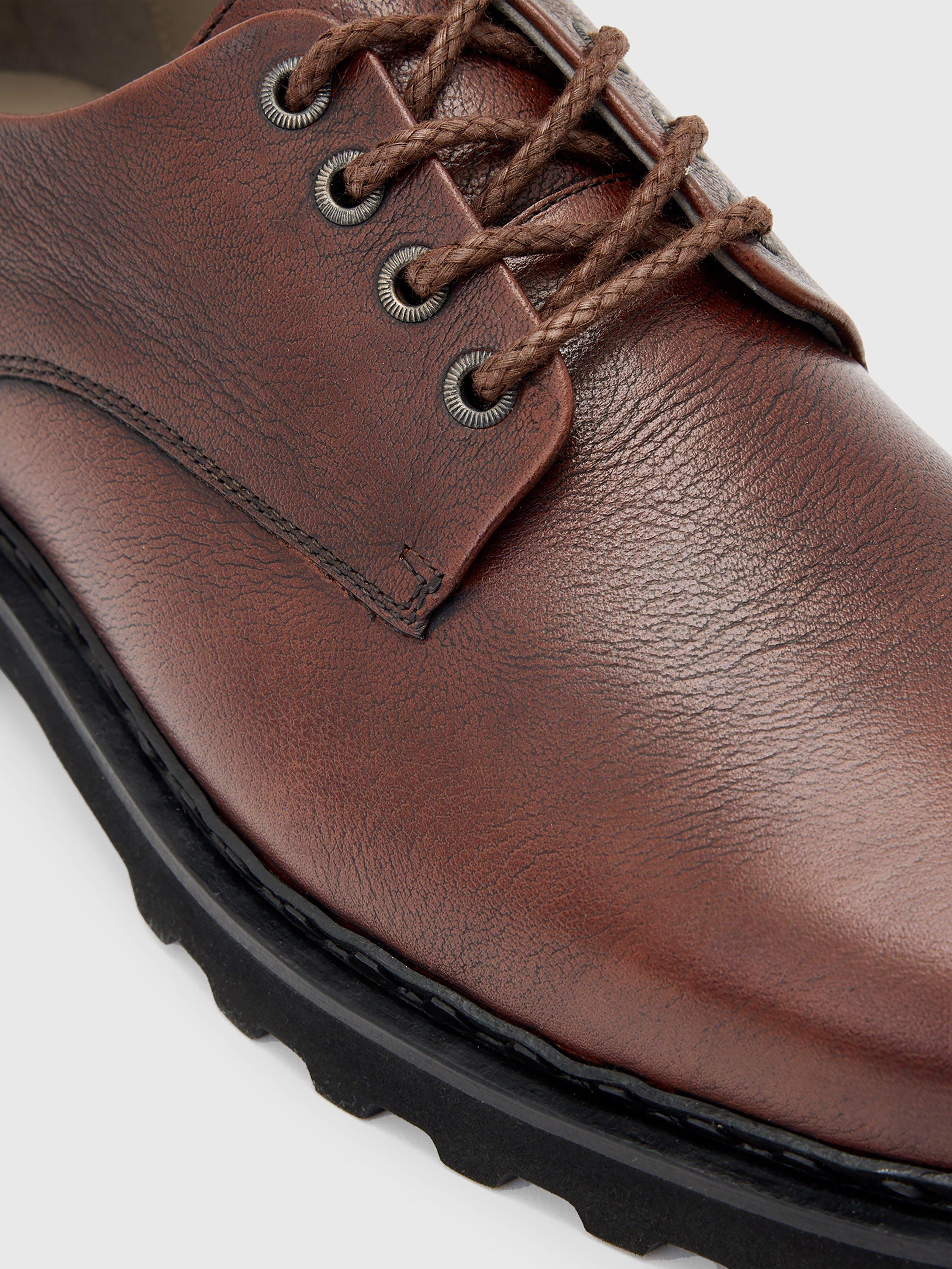 Product image 4 of 5, which shows AllSaints Skiff Leather Derby Shoes, Chestnut Brown, EU43