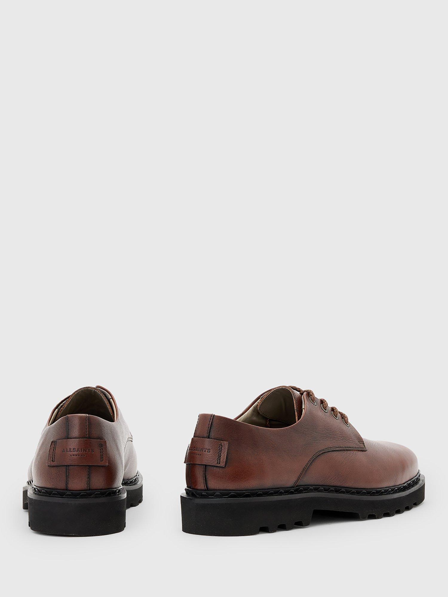 Product image 5 of 5, which shows AllSaints Skiff Leather Derby Shoes, Chestnut Brown, EU43