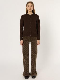 Gerard Darel Estelle Pure Merino Wool Cardigan, Brown - view 2, Brown