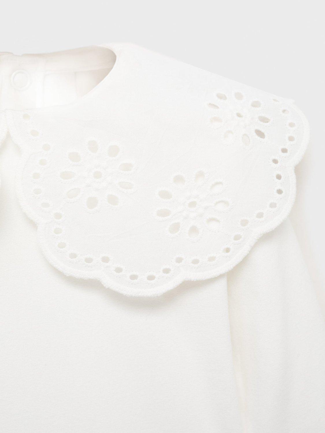 Product image 4 of 4, which shows Mango Baby Brody Bodysuit, Natural White, 1-3 months
