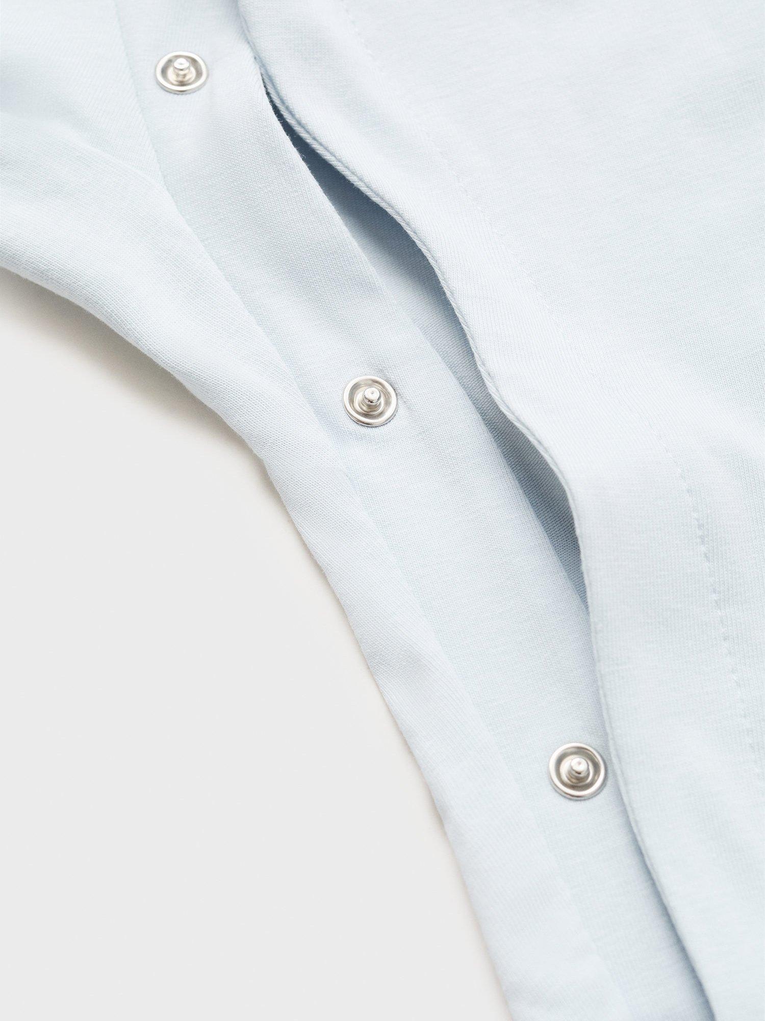 Product image 3 of 4, which shows Mango Baby Long Sleeve Bodysuit, Light Pastel Blue, 1-3 months