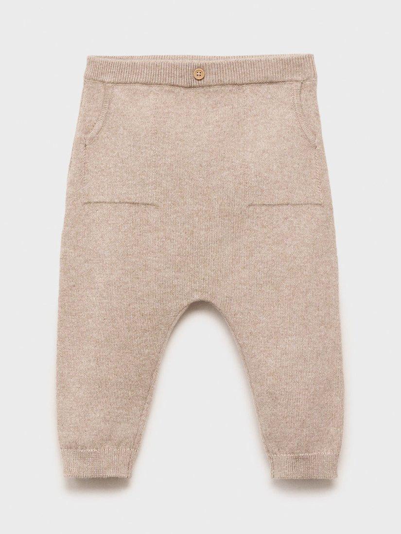 Product image 1 of 4, which shows Mango Baby Glasgow Cotton Blend Regular Fit Joggers, Light Pastel Brown, 6-9 months