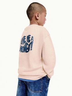 Mango Kids' Think Big Sweatshirt, Light Pastel Brown - view 2, Light Pastel Brown