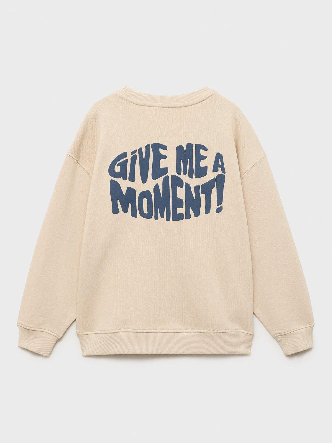 Product image 4 of 6, which shows Mango Kids' Think Big Sweatshirt, Light Pastel Brown, 5-6 years
