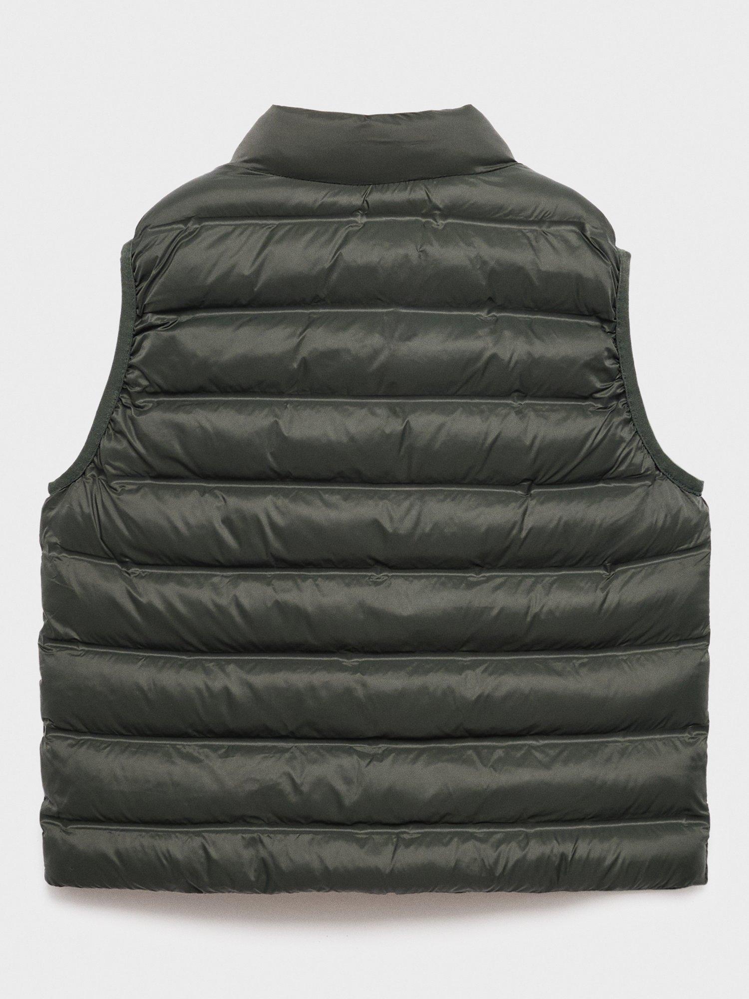 Product image 2 of 4, which shows Mango Kids' Alvarito Quilted Gilet, Khaki, 3-4 years