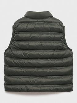 Mango Kids' Alvarito Quilted Gilet, Khaki - view 2, Khaki