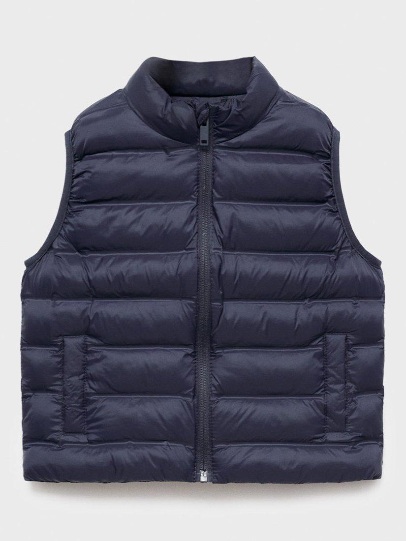 Product image 1 of 4, which shows Mango Kids' Alvarito Gilet, Navy, 3-4 years